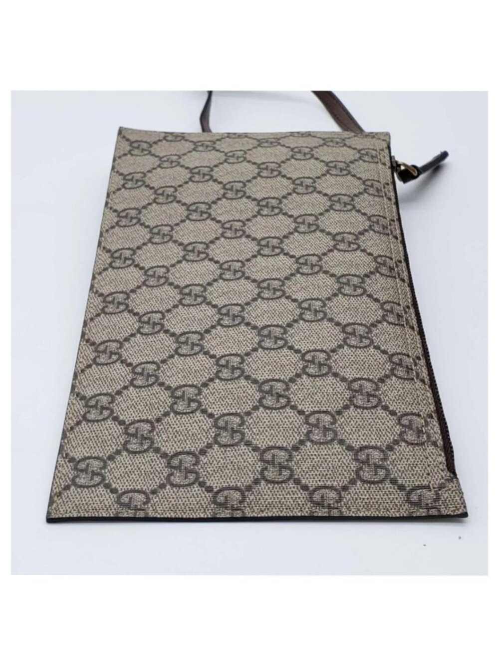 Authentic Gucci GG Supreme Canvas Wristlet Clutch Pouch Zip Bag - Picture 5 of 8